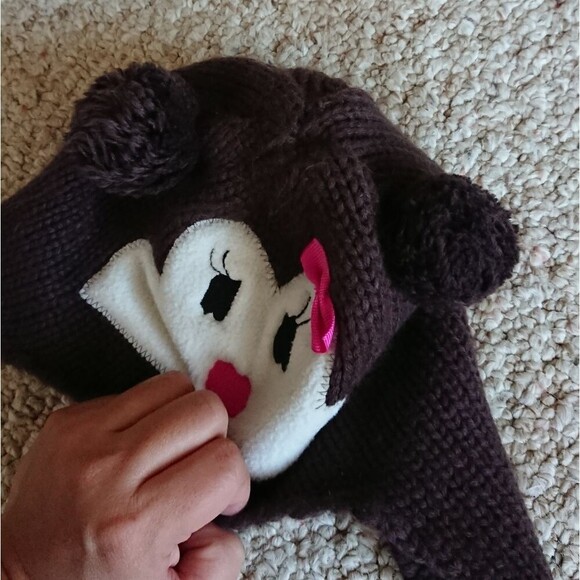 CAPELLI NEW YORK GIRL'S MONKEY KNIT HAT 4-6Y - Picture 2 of 8